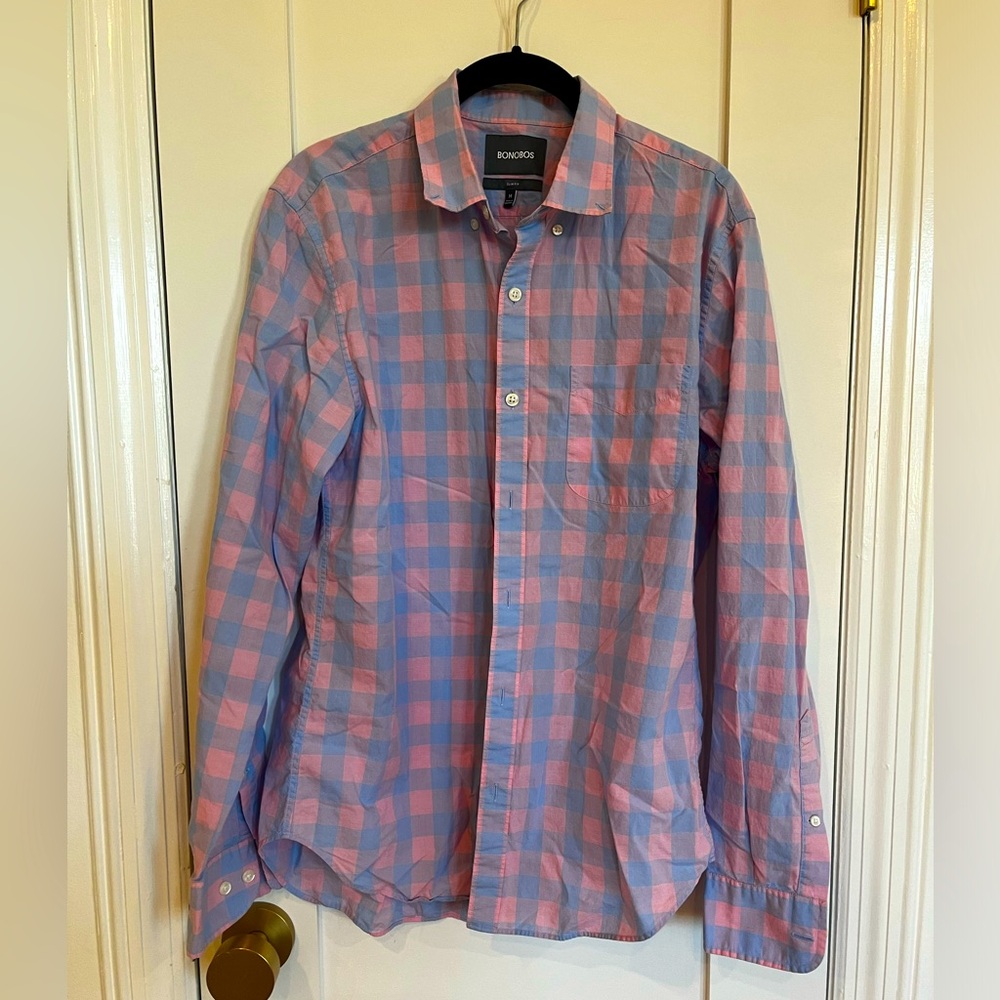 Slim Fit Plaid Button Up